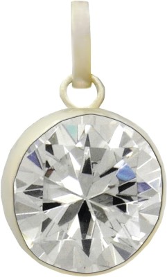 Takshila Gems Zircon Pendant in Silver 7.25 Ratti / 6.52 Carat Lab Certified Zircon Locket Silver Zircon Silver, Stone Pendant