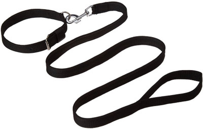 PAW ZONE 1 Inch Set Of Dog Collar and Leash For Young and Large Dogs In Black Color. Dog Collar & Leash(Medium, Black)