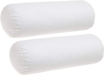 NIVEDHA MATTRESS Cotton Solid Bolster Pack of 2(White)