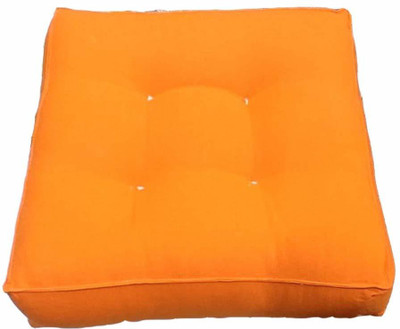 NIVEDHA MATTRESS Cotton Solid Cushion Pack of 1(Orange)