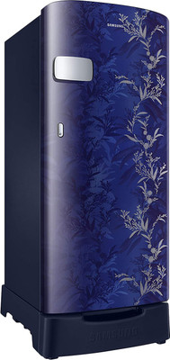 Samsung 192 L Direct Cool Single Door 2 Star (2021) Refrigerator with Base Drawer(Mystic Overlay Blue, RR19A2Z2B6U/NL)