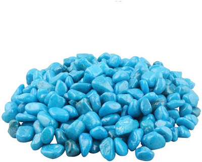Colour Stone Decorative Ornamental River Rocks Tumbled Stone Pebbles Unplanted Substrate For Aquarium Vase Filler Plant Pots Home Garden & Landscape Decoration (Blue, 1Kg) Regular Asymmetrical Marble Pebbles(Blue 1 kg)