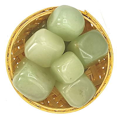 Plus Value Natural Green Aventurine Tumbled Stone Pebbles Basket Regular Asymmetrical Crystal Pebbles(Green 200 g)