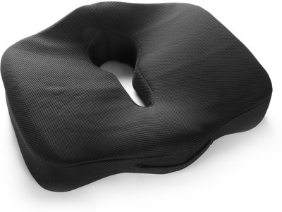 METRON Memory Foam Soft Donut Seat Cushion for Lower Back Tailbone Piles Pain Pressure | Back / Lumbar Support(Black)
