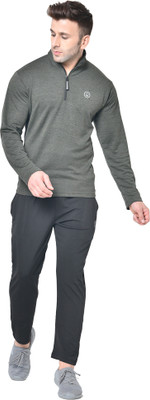 CHKOKKO Solid Men Track Suit