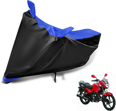 MOCKHE Two Wheeler Cover for Hero(Glamour FI, Black, Blue)