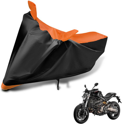 Auto Hub Two Wheeler Cover for Ducati(Monster 821, Black, Orange)