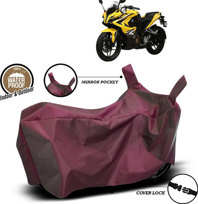 ANTHUB Waterproof Two Wheeler Cover for Bajaj(Pulsar 200 NS DTS-i, Maroon)