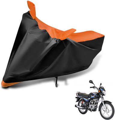 Auto Hub Two Wheeler Cover for Bajaj(CT100, Black, Orange)