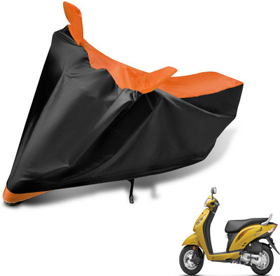 Auto Hub Two Wheeler Cover for Honda(Activa i, Black, Orange)
