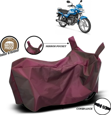 SEBONGO Waterproof Two Wheeler Cover for Hero(HF Deluxe, Maroon)