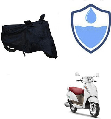 Mdstar Waterproof Two Wheeler Cover for Suzuki(Access, Black)