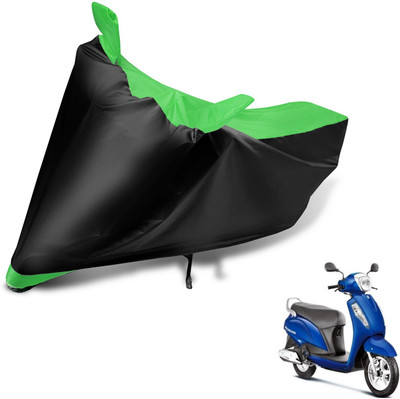 MOCKHE Two Wheeler Cover for Suzuki(Access 125, Black, Green)