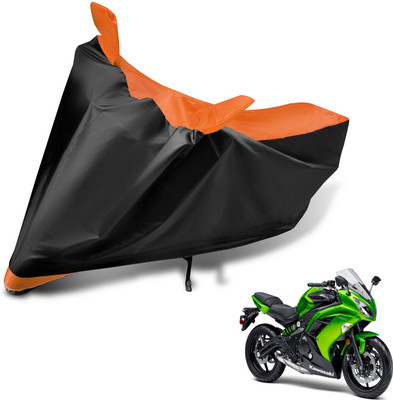 MOCKHE Two Wheeler Cover for Kawasaki(Ninja 650, Black, Orange)