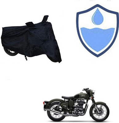 THE REAL ARV Waterproof Two Wheeler Cover for Royal Enfield(Battle, Black)