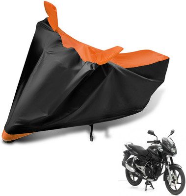 Auto Hub Two Wheeler Cover for Bajaj(Pulsar, Black, Orange)