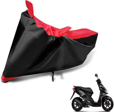 MOCKHE Two Wheeler Cover for Yamaha(Jog R, Black, Red)