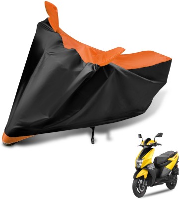 Auto Hub Two Wheeler Cover for TVS(NTORQ, Black, Orange)