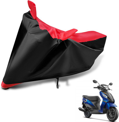 Auto Hub Two Wheeler Cover for Suzuki(Let's, Black, Red)