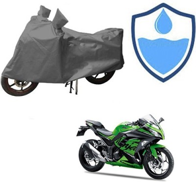 RPSENTTERPR Waterproof Two Wheeler Cover for Kawasaki(Ninja 300, Grey)