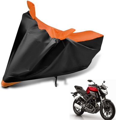 MOCKHE Two Wheeler Cover for Suzuki(Gixxer, Black, Orange)