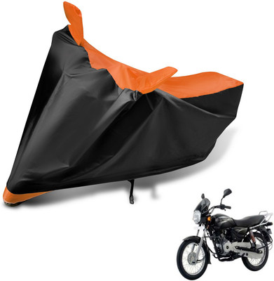 Auto Hub Two Wheeler Cover for Bajaj(Boxer, Black, Orange)
