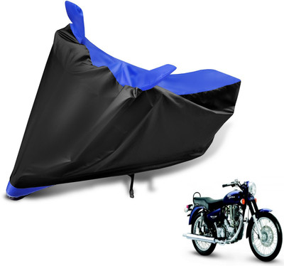 MOCKHE Two Wheeler Cover for Royal Enfield(Black, Blue)