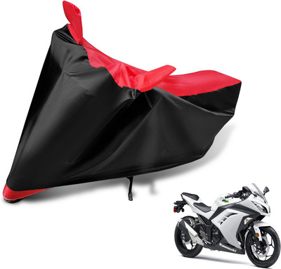 Auto Hub Two Wheeler Cover for Kawasaki(Ninja 300, Black, Red)