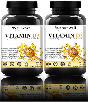 Naturewell Organic D3 + K2 (120N WG) Pro(2 x 60 No)