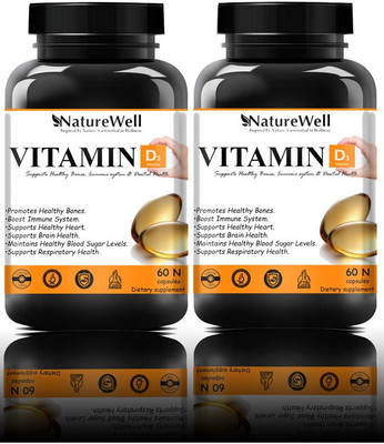 Naturewell Calcium Vitamin D3 600mg Tablets Health Bone & Muscle Relaxation (120N WO) Pro(2 x 60 No)