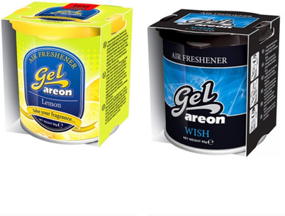 areon Lemon & Wish Car Freshener Diffuser Lemon & Wish Gel Can(2 x 80 g)