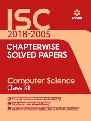 Isc Chapterwise Solved Papers Computer Science Class 12th(English, Paperback, unknown)