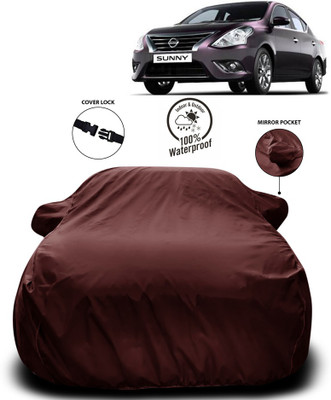 Purpleheart Car Cover For Nissan Sunny (With Mirror Pockets)(Maroon)