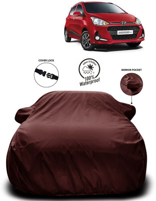 Purpleheart Car Cover For Hyundai Grand i10 (With Mirror Pockets)(Brown)