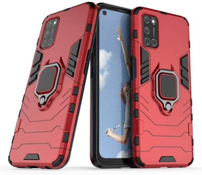Maple Leaf creation Bumper Case for Maple Leaf Creation Tough Armor| Ring Holder & Kickstand in-Built for Oppo A52 Red(Red, Ring Case)