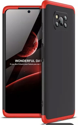 MOBIRUSH Front & Back Case for Poco X3(Red, Dual Protection, Pack of: 1)