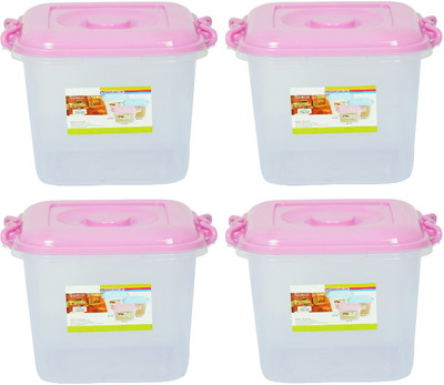 AK HUB Plastic Utility Container  - 10 L(Pack of 4, Pink)