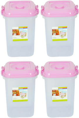 AK HUB Plastic Utility Container  - 16 L(Pack of 4, Pink, Clear)