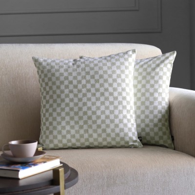 GMF Geometric Cushions & Pillows Cover(45.72 cm*45.72 cm, Brown, White)