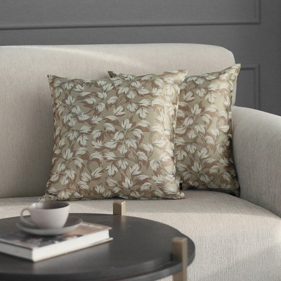 GMF Floral Cushions & Pillows Cover(Pack of 2, 45.72 cm*45.72 cm, Beige, White)