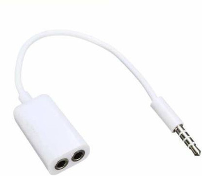 Jambuwala Enterprise RCA Audio Video Cable 0.5 m 3.5Mm Stereo Audio Male To 2 X 3.5Mm Female Earphone Splitter Cable Adapter,dual earphones connector,dual handsfree connector,dual handsfree cable,3.5 mm dual cable,couple earphone connector (Black & White)(Compatible with Mobile Phone, Laptop, Comput