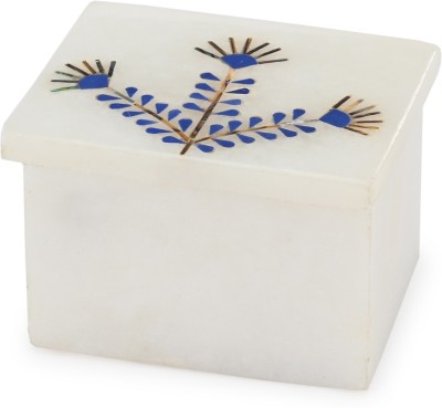 SonChiraiya Ring Box Marble Decorative Platter(White)