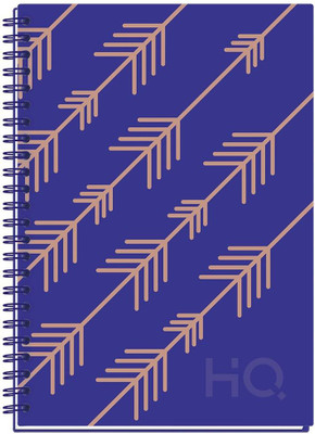 NAVNEET HQ Case Bount Corporate Edge Book (A5 Size) - Foil A5 Notebook Single Line 192 Pages(Blue)