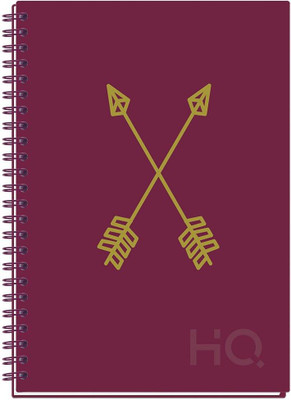 NAVNEET HQ CBNB Wiro Corporate Edge Book (A5 Size) - Foil A5 Diary Single Line 192 Pages(Burgendy)