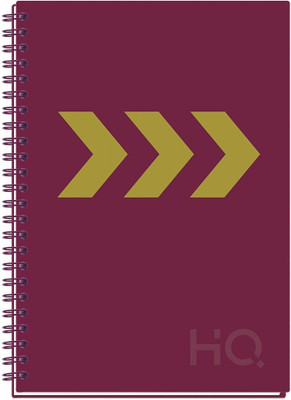 NAVNEET HQ Case Bount Corporate Edge Book (A5 Size) - Foil A5 Notebook Single Line 192 Pages(Burgendy)