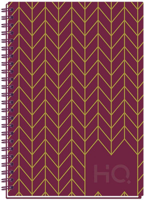 NAVNEET HQ Case Bount Corporate Edge Book (A5 Size) - Foil A5 Notebook Single Line 192 Pages(Burgendy)