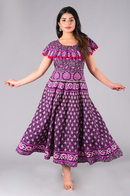 Drashti Textiles Anarkali Gown(Purple)