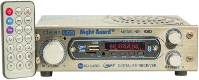 Night Guard AC/DC FM Radio Multimedia Speaker with Bluetooth, USB, SD Card, Aux AV Power Amplifier (silver) FM Radio(Silver)