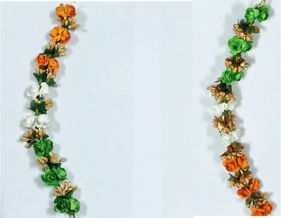 SP hair accessories combo orange green and white paper Hair Gajra, Flower Juda Gajra specially designed for Republic day special Bun Clip(Multicolor)