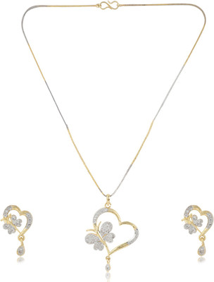 Bhagya Lakshmi Alloy Gold-plated White Jewellery Set(Pack of 1)